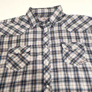 Wrancher by Wrangler Mens Pearl Snap Short Sleeve Shirt Size 3XL XXXL Plaid